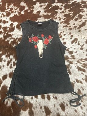 Women's Black western Tank Top size medium